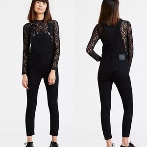 Levi’s Black Skinny Stretch Denim Overalls
